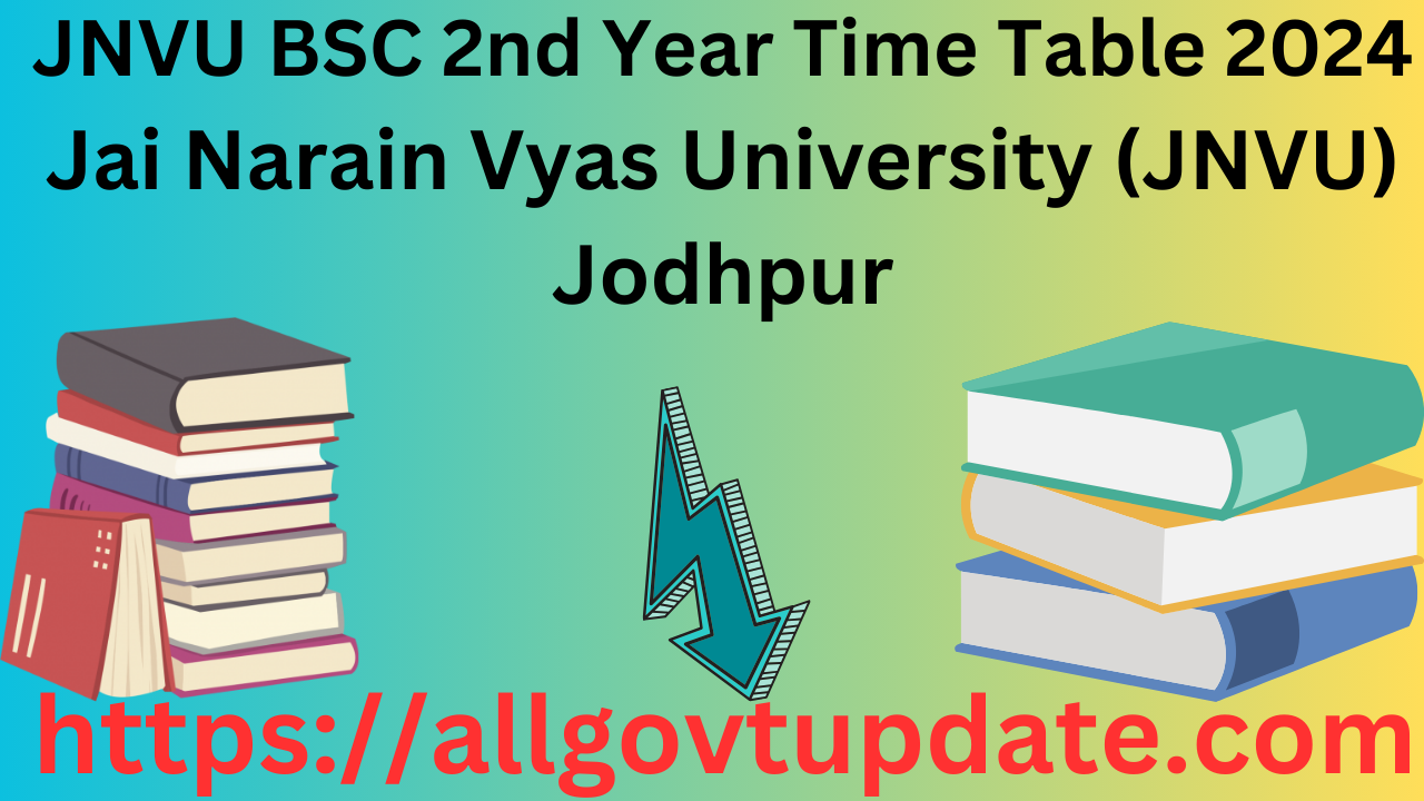 JNVU BSC 2nd Year Time Table 2024