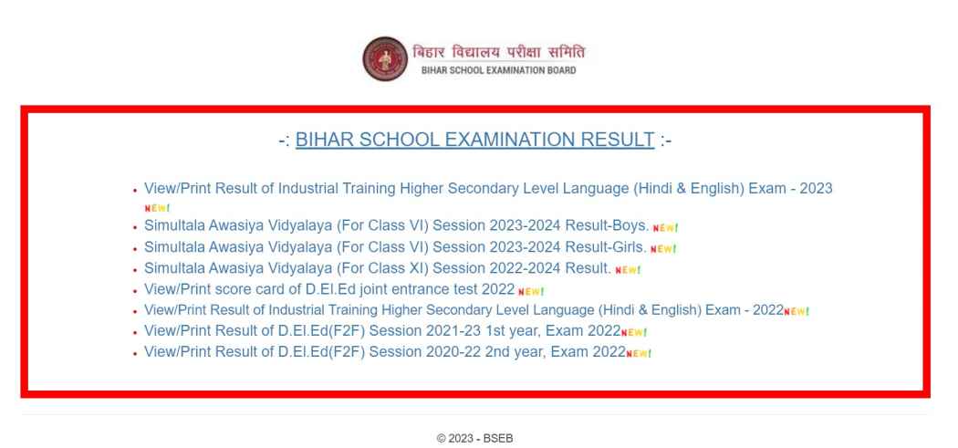 Bihar DElEd Result Check 2023