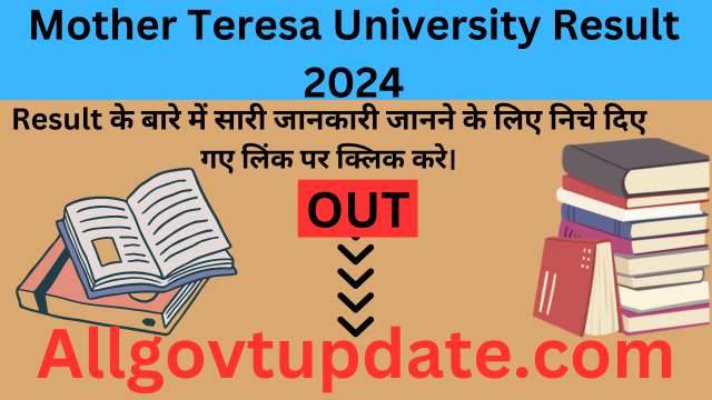 Mother Teresa University Result 2024